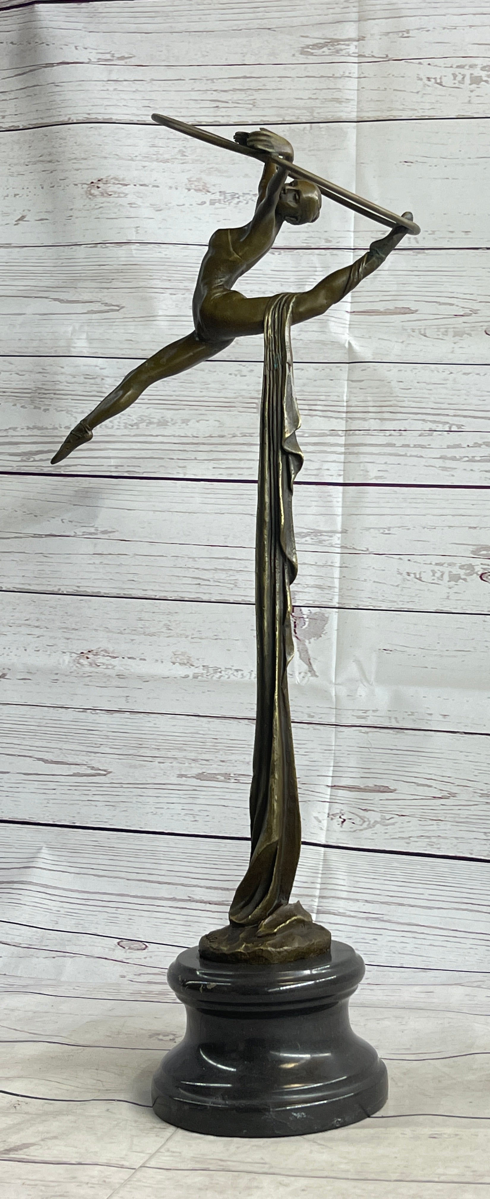 Miguel Lopez Gymnast Ballerina Trapeze Artist Bronze Sculpture