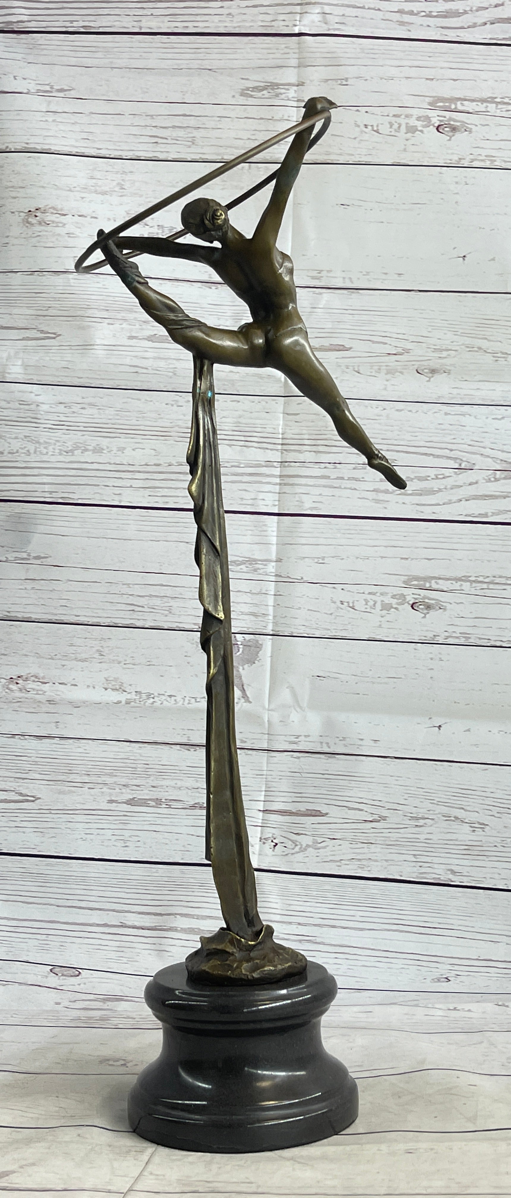 Miguel Lopez Gymnast Ballerina Trapeze Artist Bronze Sculpture