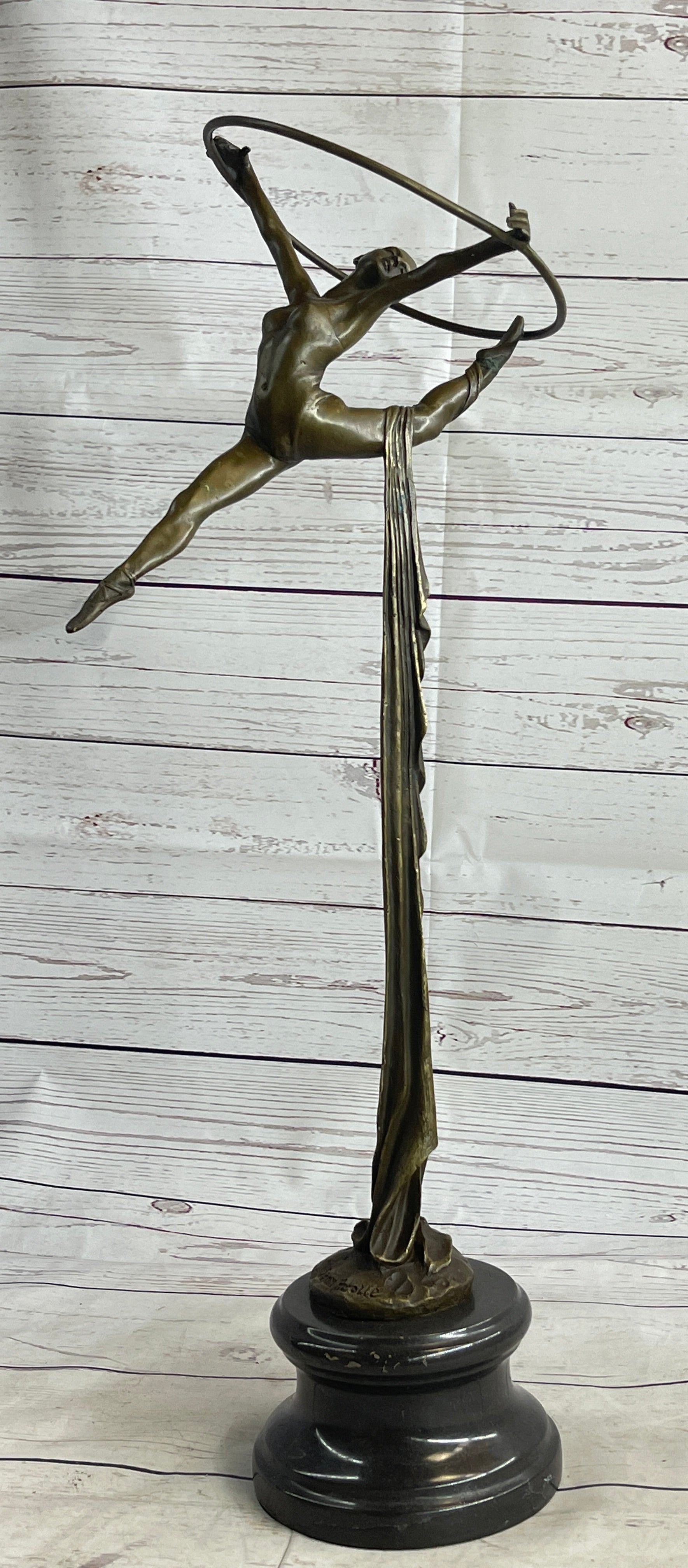 Miguel Lopez Gymnast Ballerina Trapeze Artist Bronze Sculpture