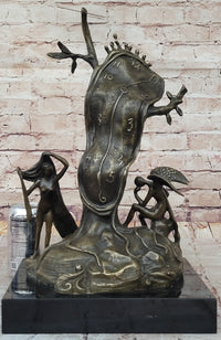 Surreal Melting Clock Bronze – Salvador Dalí Sculpture