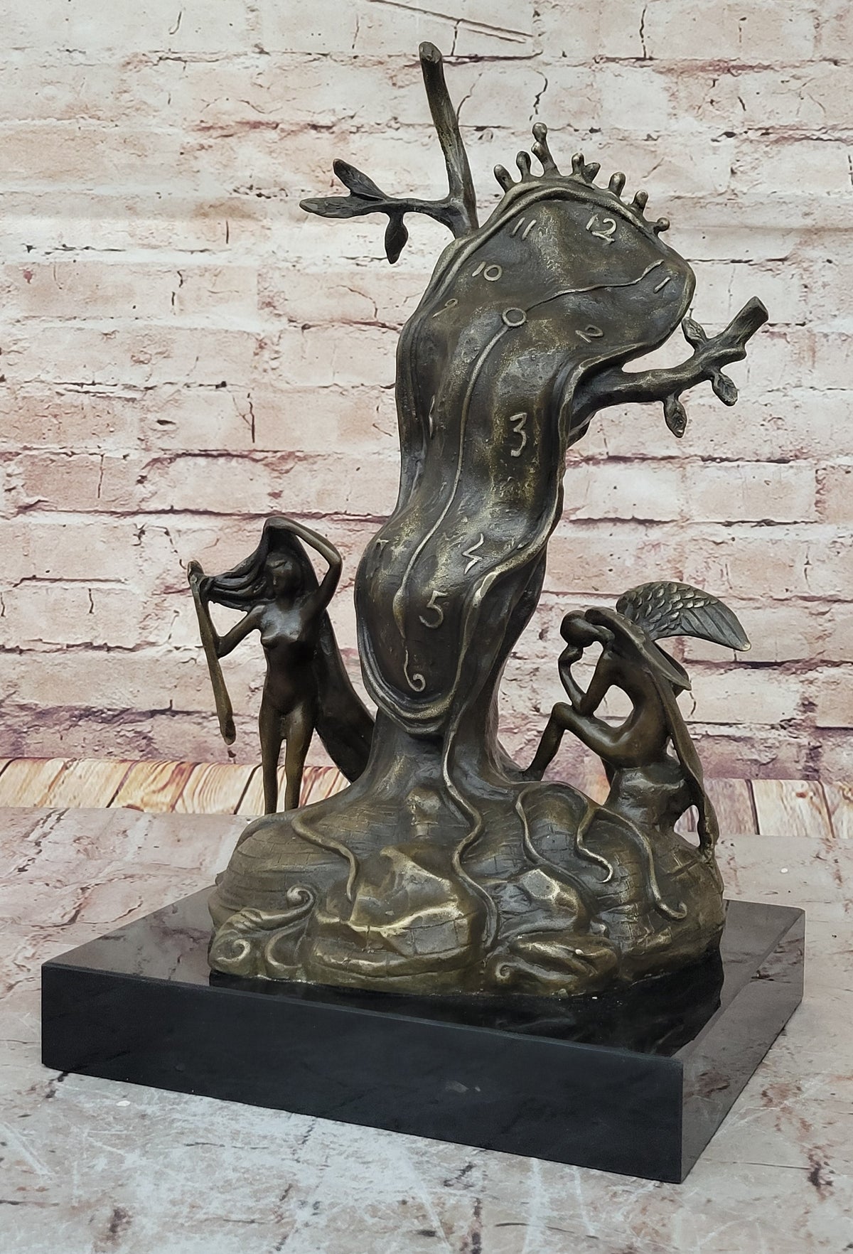 Surreal Melting Clock Bronze – Salvador Dalí Sculpture