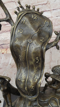 Surreal Melting Clock Bronze – Salvador Dalí Sculpture