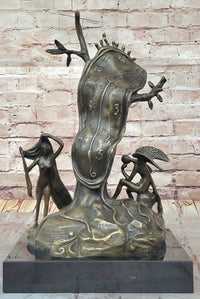 Surreal Melting Clock Bronze – Salvador Dalí Sculpture