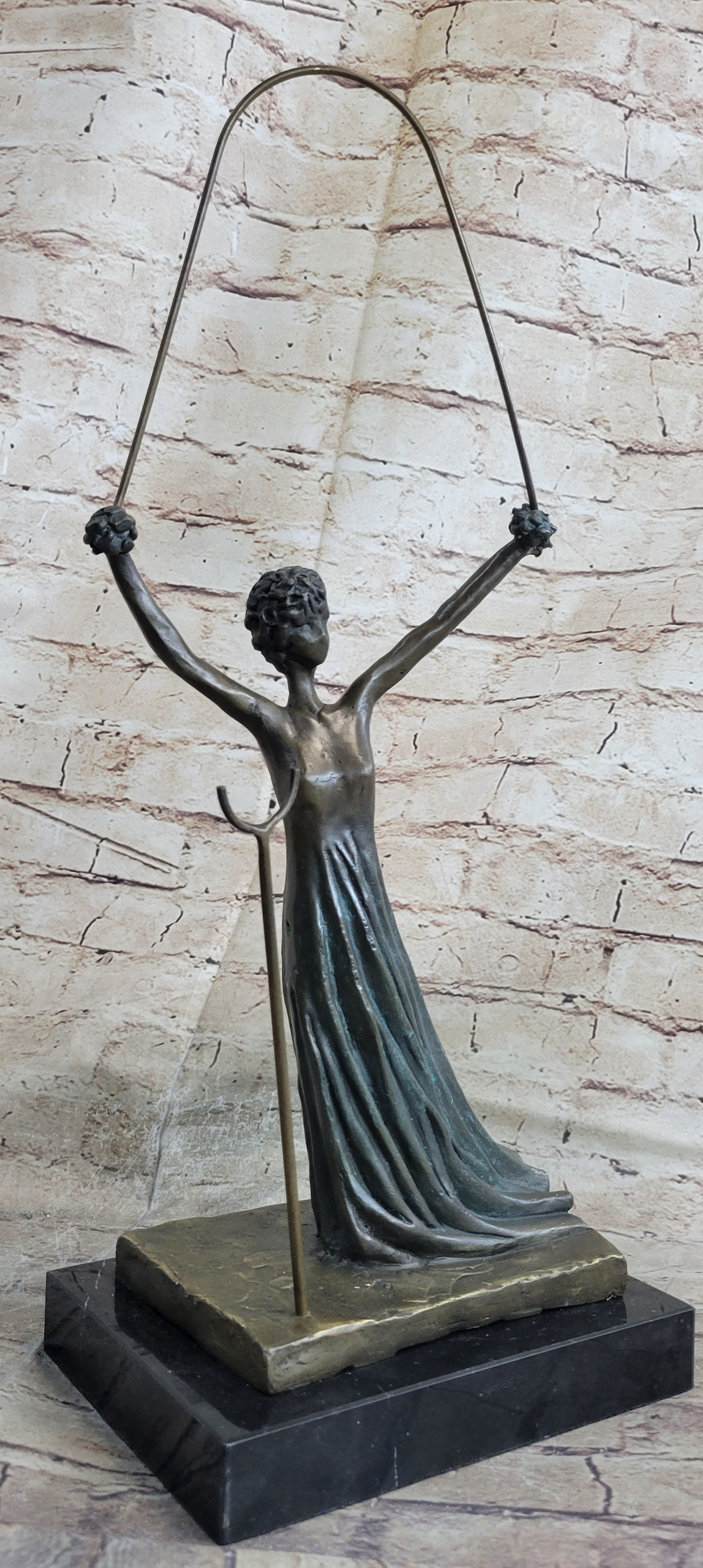 Salvador Dali Alice in Wonderland Green Patina Bronze