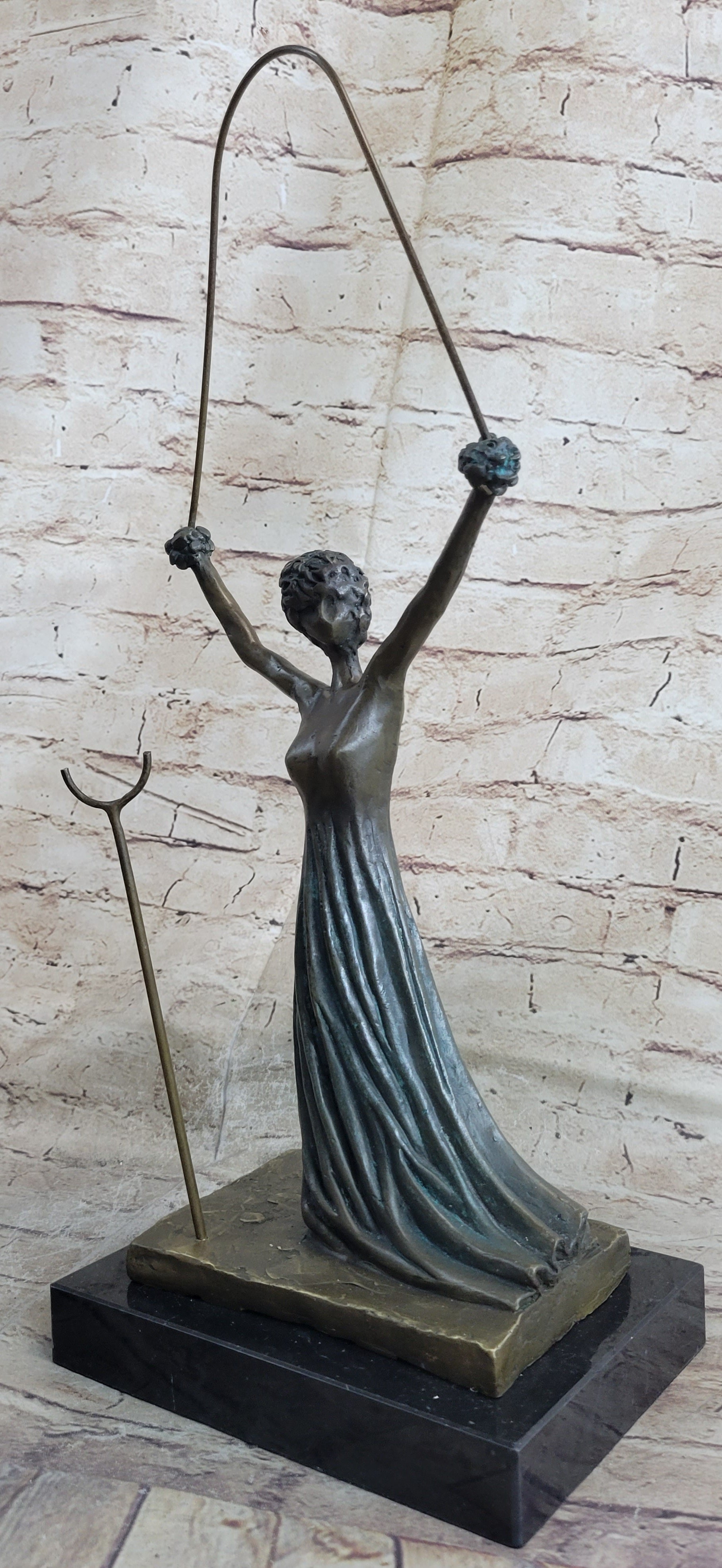 Salvador Dali Alice in Wonderland Green Patina Bronze