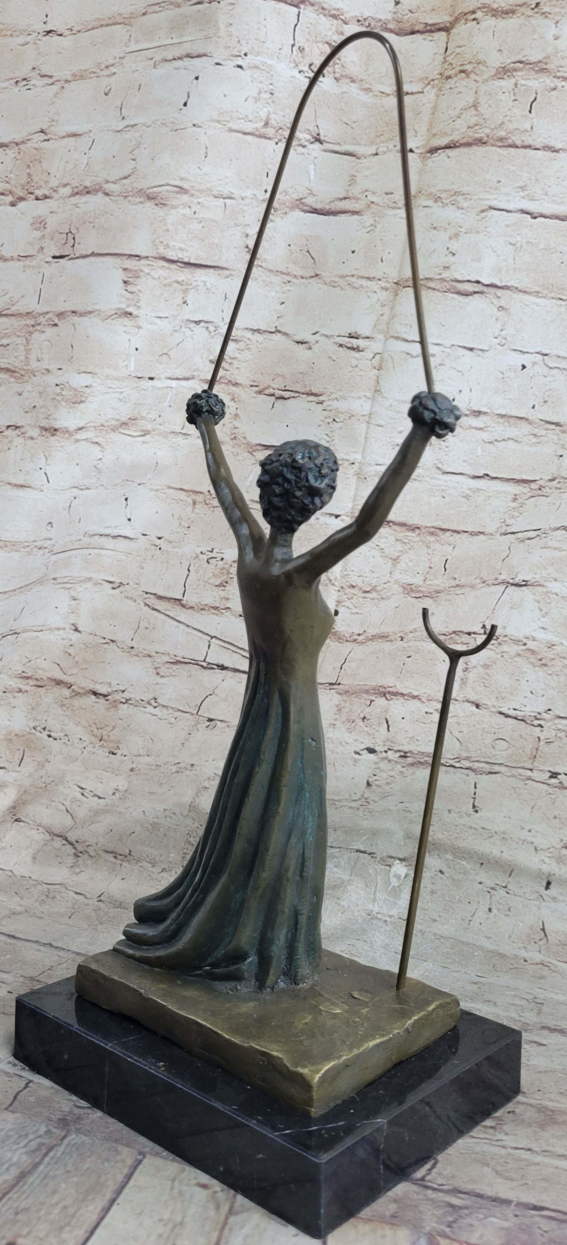Salvador Dali Alice in Wonderland Green Patina Bronze