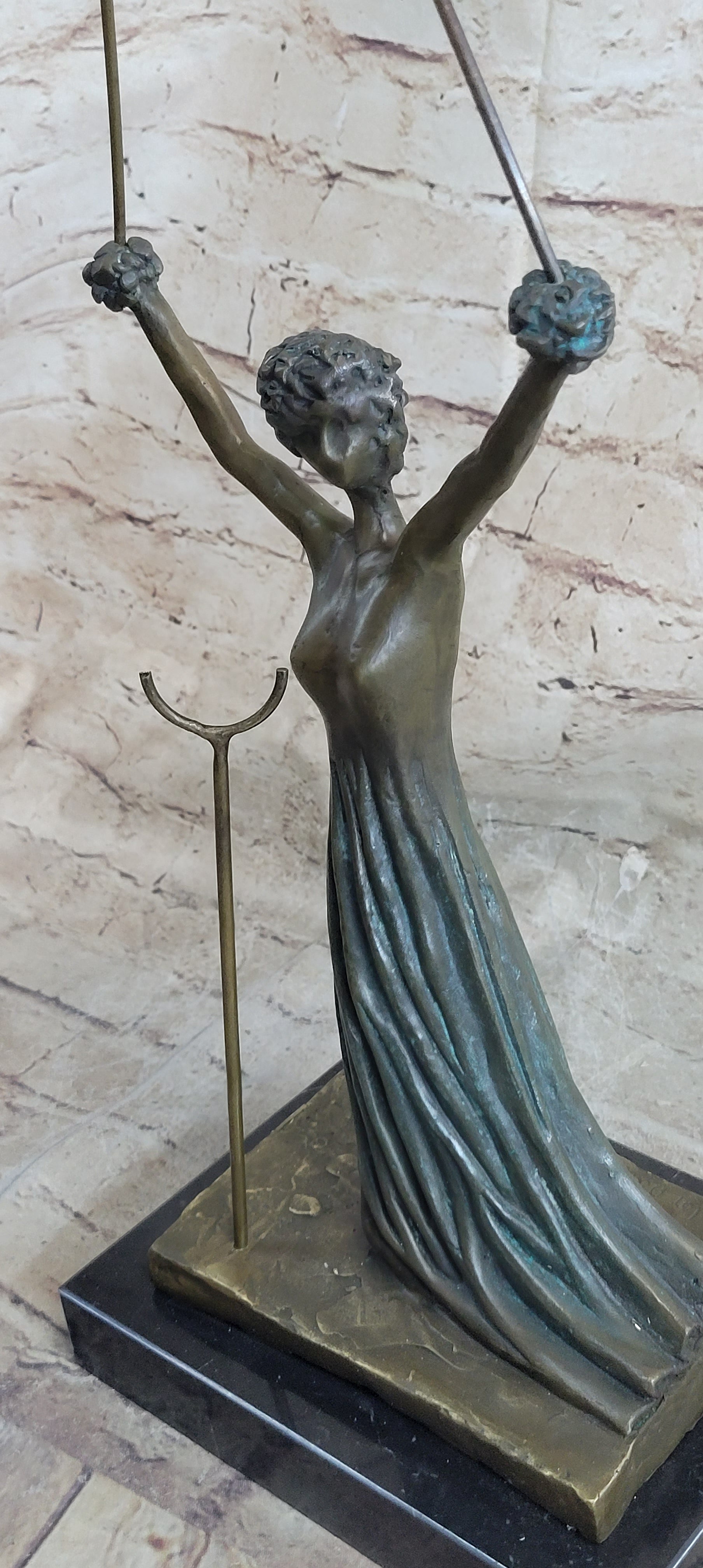 Salvador Dali Alice in Wonderland Green Patina Bronze