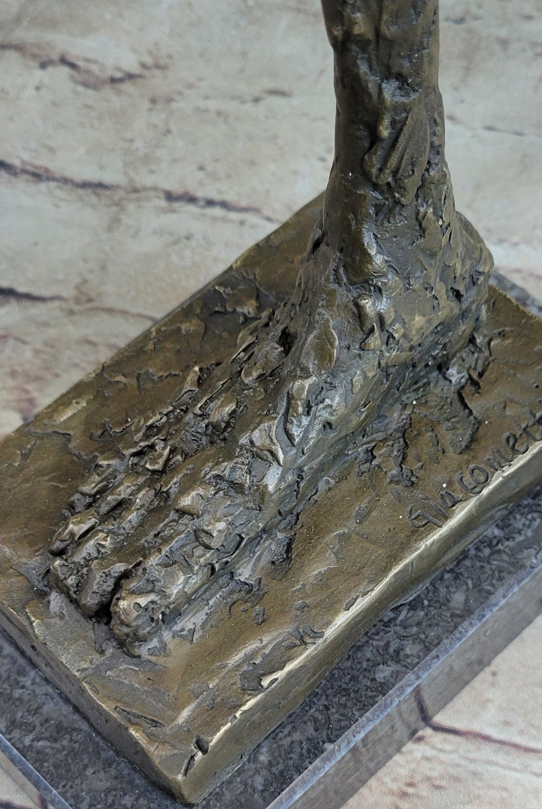 Leg by Alberto Giacometti - Bronze Sculpture on Marble Base