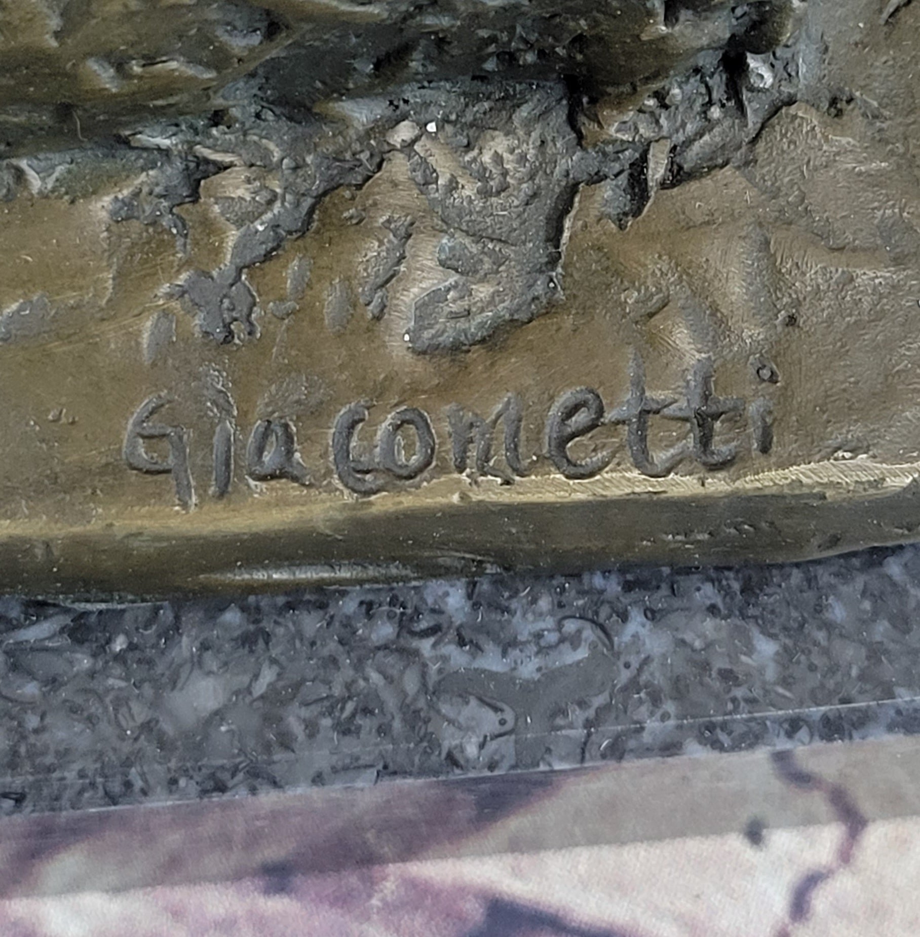 Leg by Alberto Giacometti - Bronze Sculpture on Marble Base