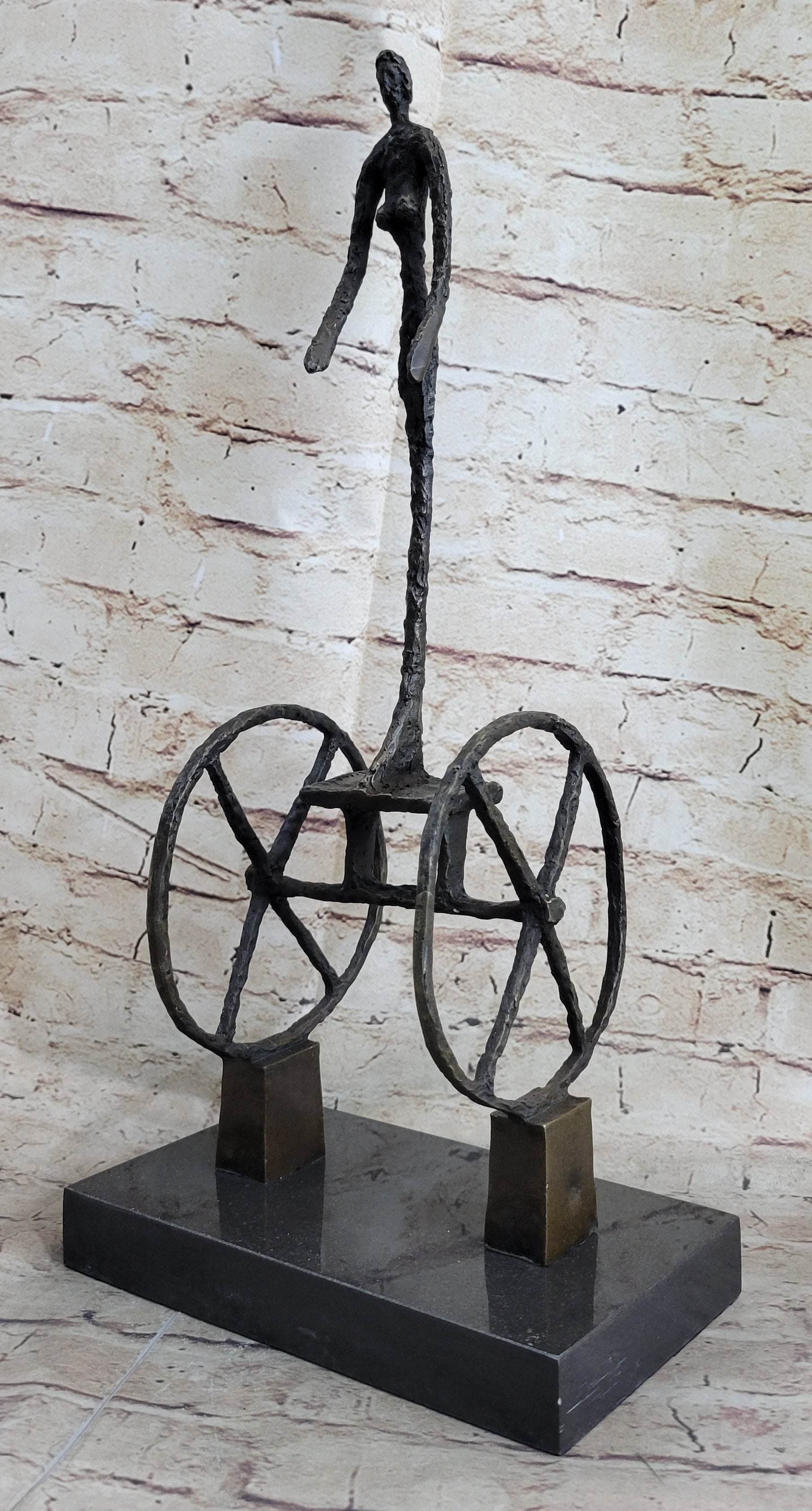 Le Chariot by Alberto Giacometti - Bronze Sculpture on Marble