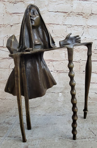 Disembodied Head Over Table - Surrealist Bronze by Dali