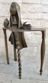 Disembodied Head Over Table - Surrealist Bronze by Dali
