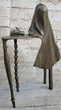 Disembodied Head Over Table - Surrealist Bronze by Dali