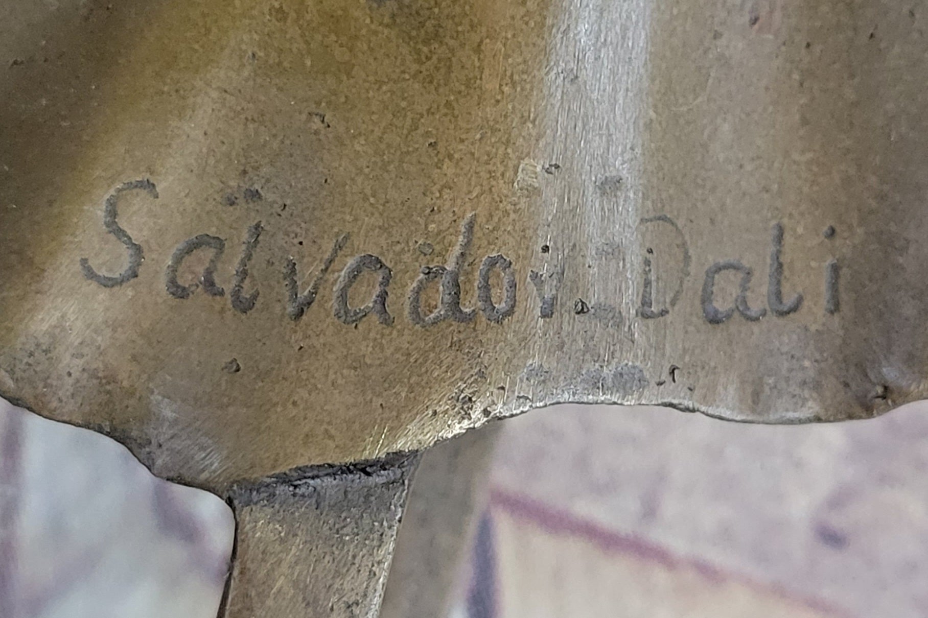 Disembodied Head Over Table - Surrealist Bronze by Dali