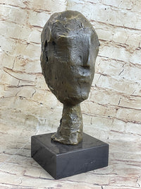 Head of a Woman by Alberto Giacometti Bronze on Marble Base