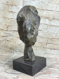 Head of a Woman by Alberto Giacometti Bronze on Marble Base