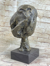 Head of a Woman by Alberto Giacometti Bronze on Marble Base