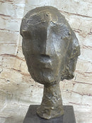 Head of a Woman by Alberto Giacometti Bronze on Marble Base