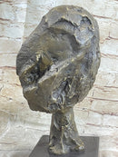 Head of a Woman by Alberto Giacometti Bronze on Marble Base
