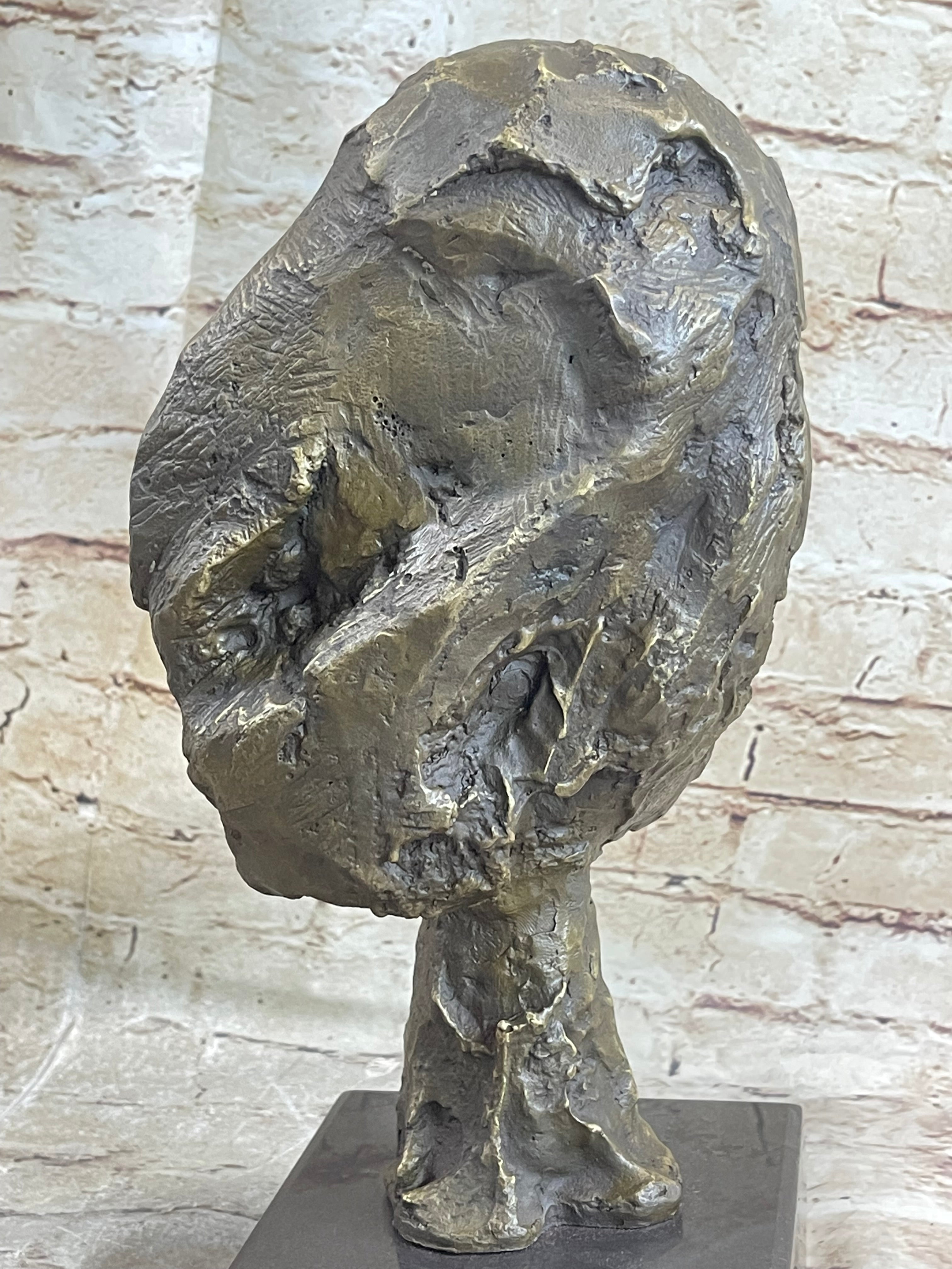 Head of a Woman by Alberto Giacometti Bronze on Marble Base