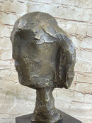 Head of a Woman by Alberto Giacometti Bronze on Marble Base
