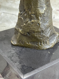 Head of a Woman by Alberto Giacometti Bronze on Marble Base