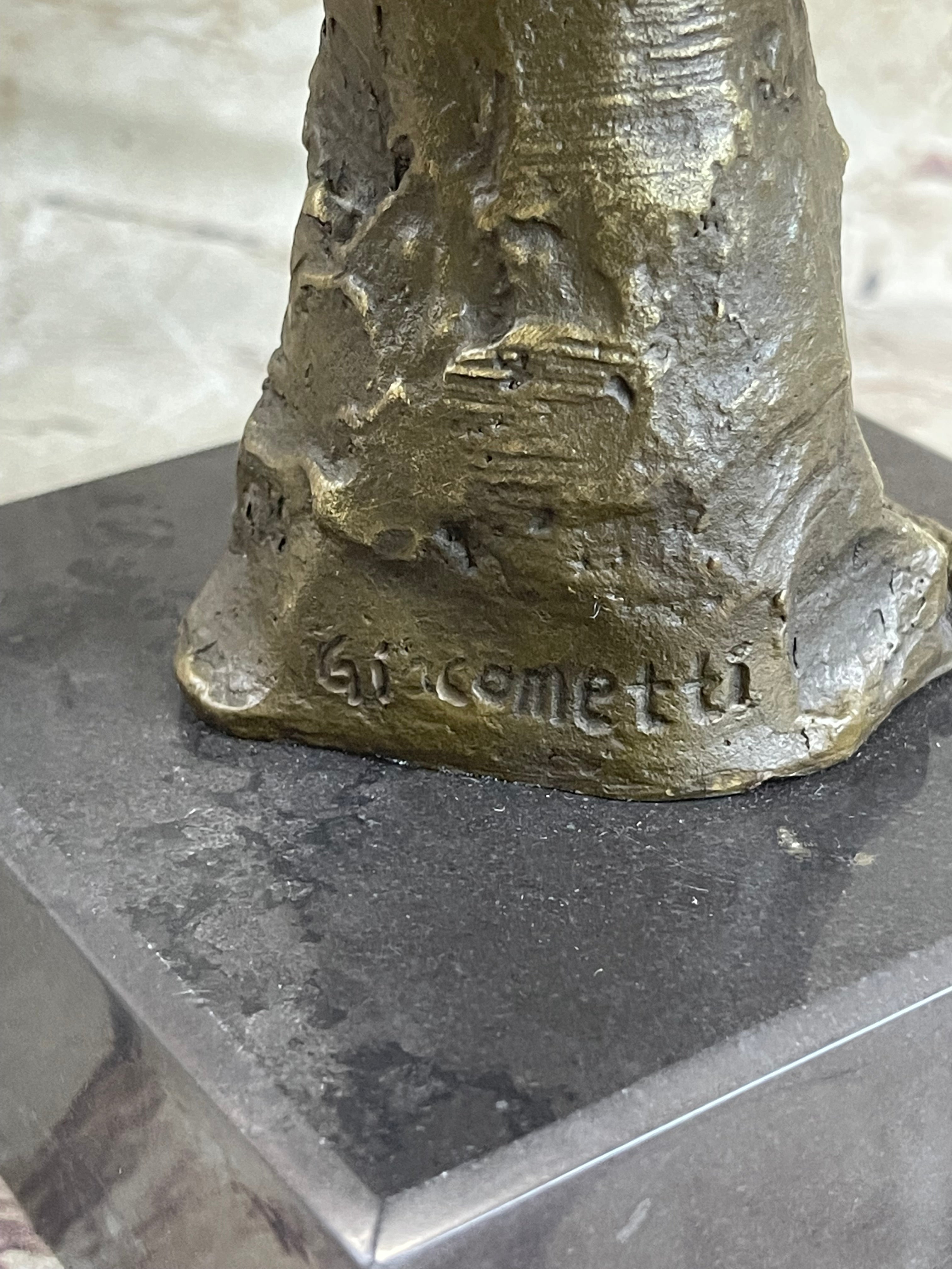Head of a Woman by Alberto Giacometti Bronze on Marble Base