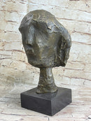 Head of a Woman by Alberto Giacometti Bronze on Marble Base