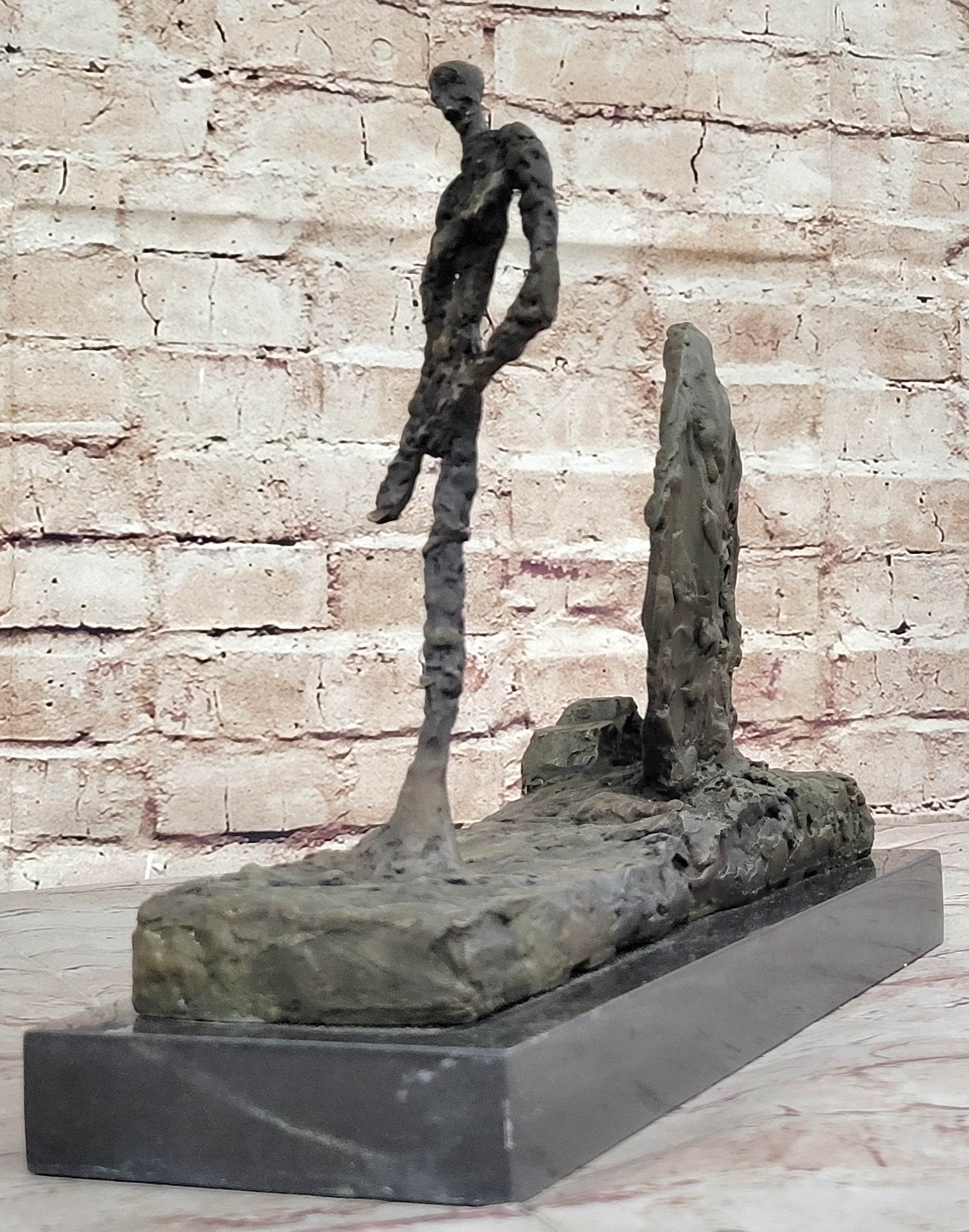 Gia 100% Real Bronze Sculpture Woman and Wheel Classic Artwork