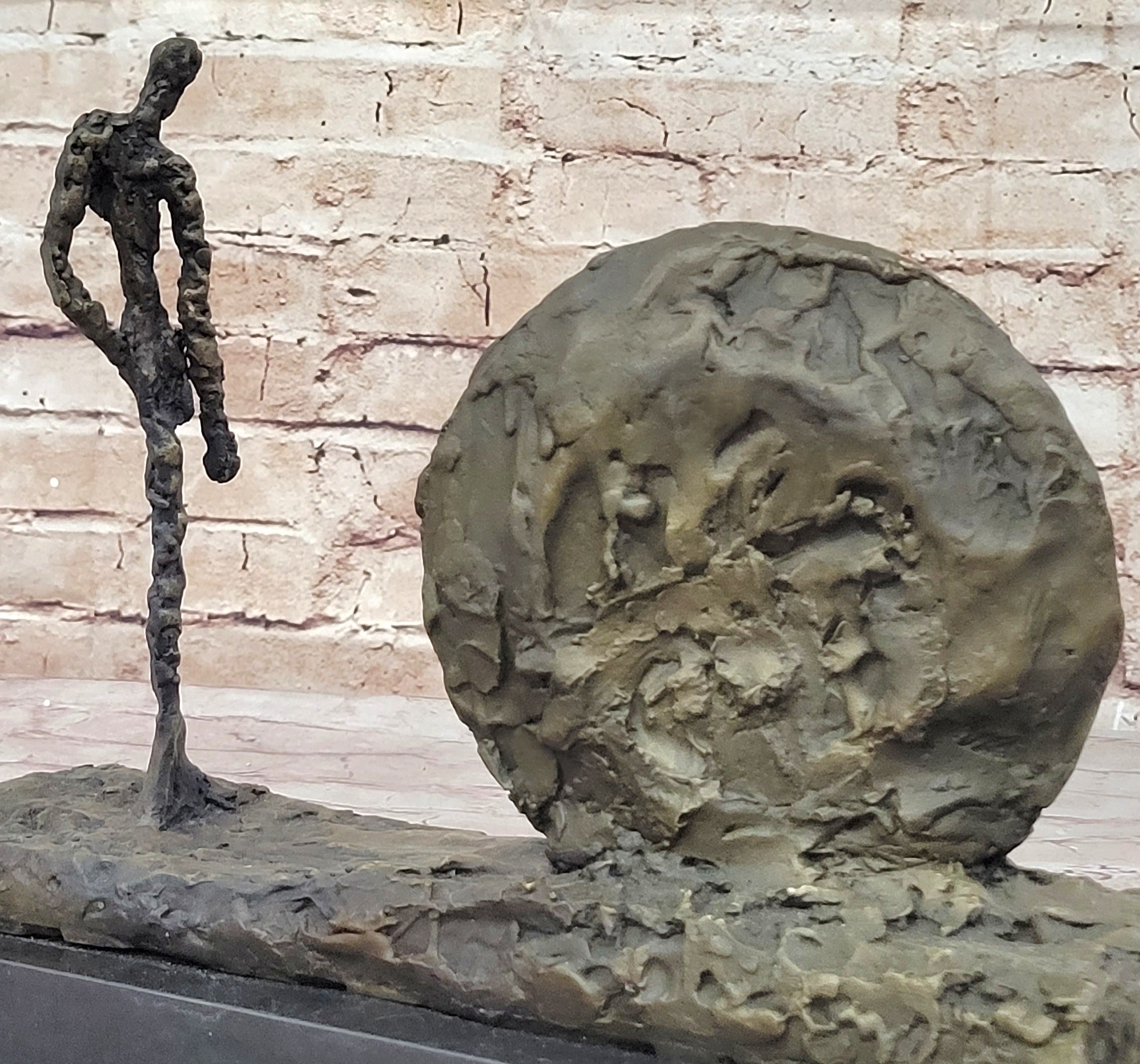 Gia 100% Real Bronze Sculpture Woman and Wheel Classic Artwork
