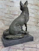 Signed Hot Cast Fox Shy Animal Bronze Sculpture by Williams