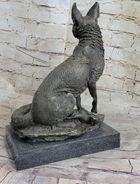 Signed Hot Cast Fox Shy Animal Bronze Sculpture by Williams