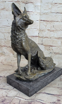 Signed Hot Cast Fox Shy Animal Bronze Sculpture by Williams