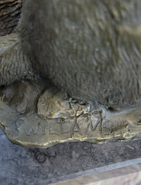 Signed Hot Cast Fox Shy Animal Bronze Sculpture by Williams