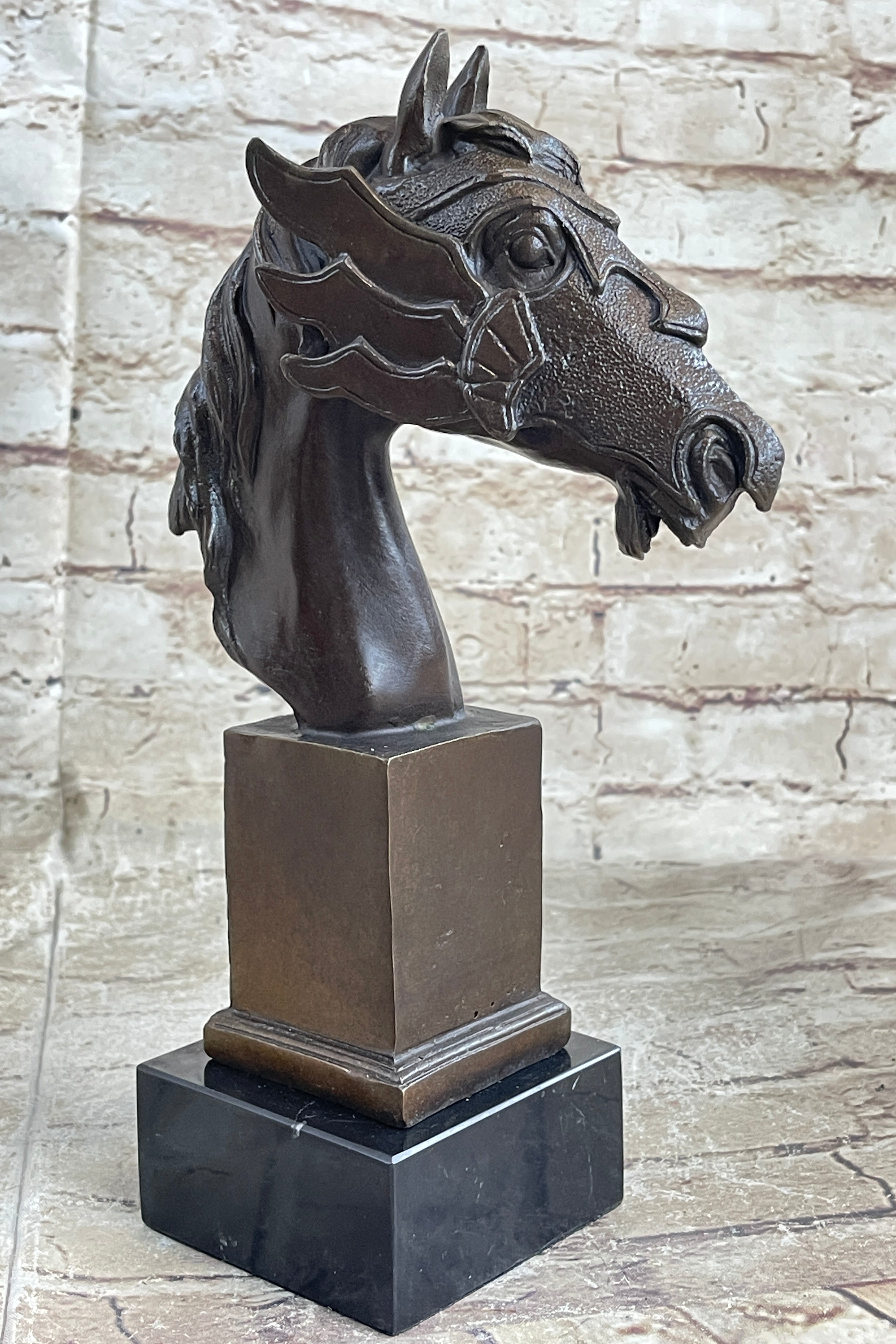 Horse Head Bronze Bust Sculpture 10.5" x 6"