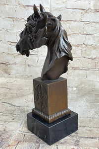 Horse Head Bronze Bust Sculpture 10.5" x 6"