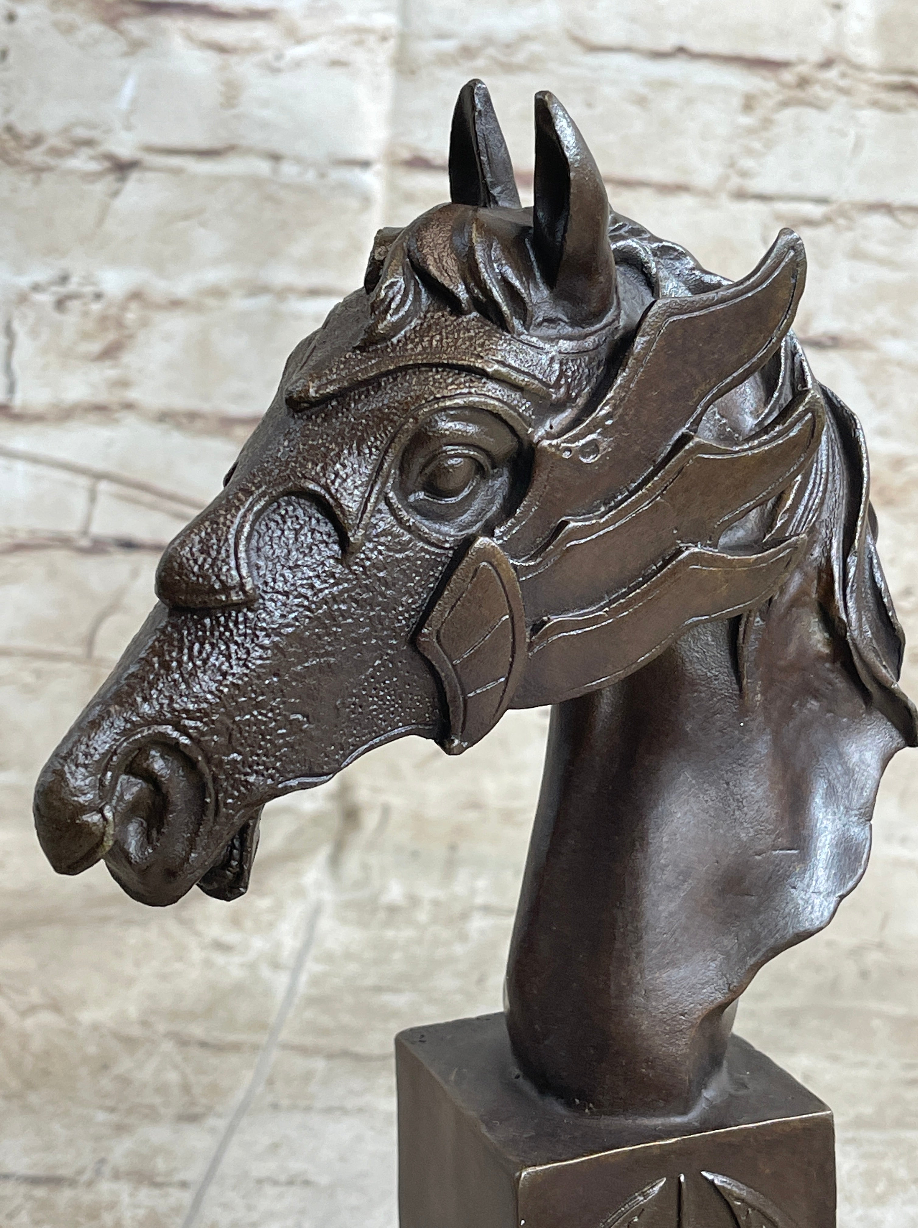 Horse Head Bronze Bust Sculpture 10.5" x 6"