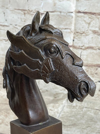 Horse Head Bronze Bust Sculpture 10.5" x 6"