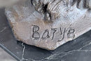 Hot Cast Jumping Lion by Barye Bronze Sculpture NR
