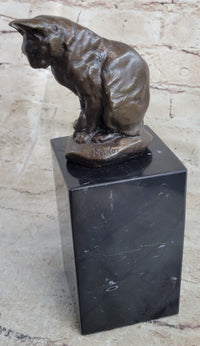 Signed Original House Cat Hot Cast Bronze Sculpture