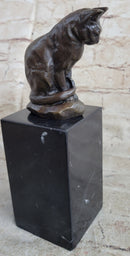 Signed Original House Cat Hot Cast Bronze Sculpture