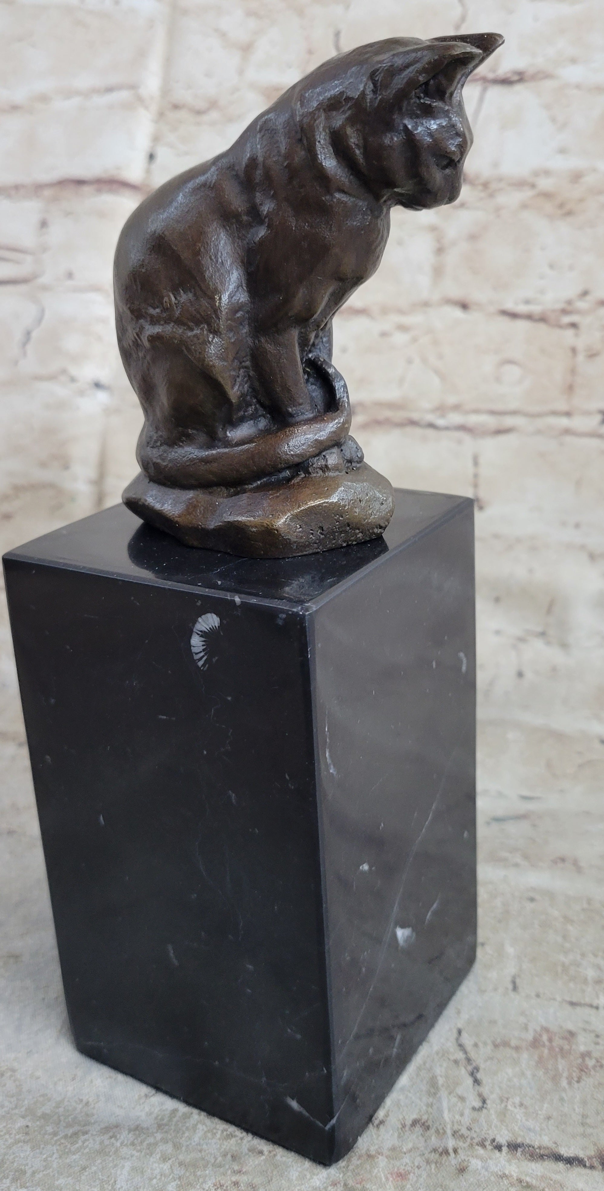 Signed Original House Cat Hot Cast Bronze Sculpture