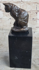 Signed Original House Cat Hot Cast Bronze Sculpture