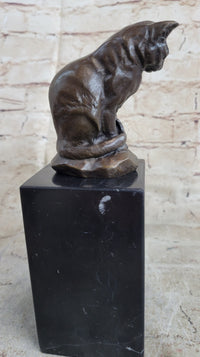 Signed Original House Cat Hot Cast Bronze Sculpture