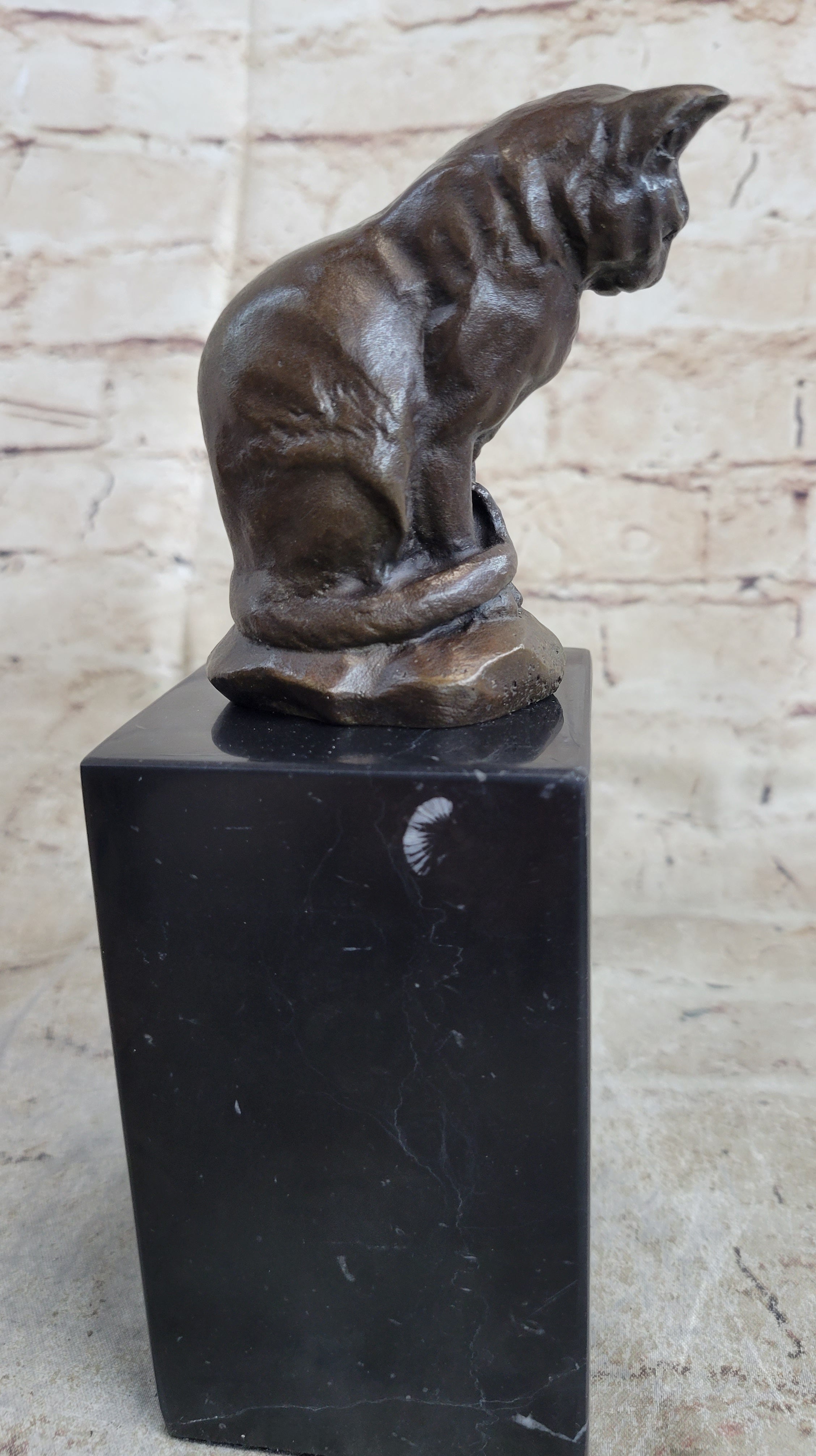 Signed Original House Cat Hot Cast Bronze Sculpture