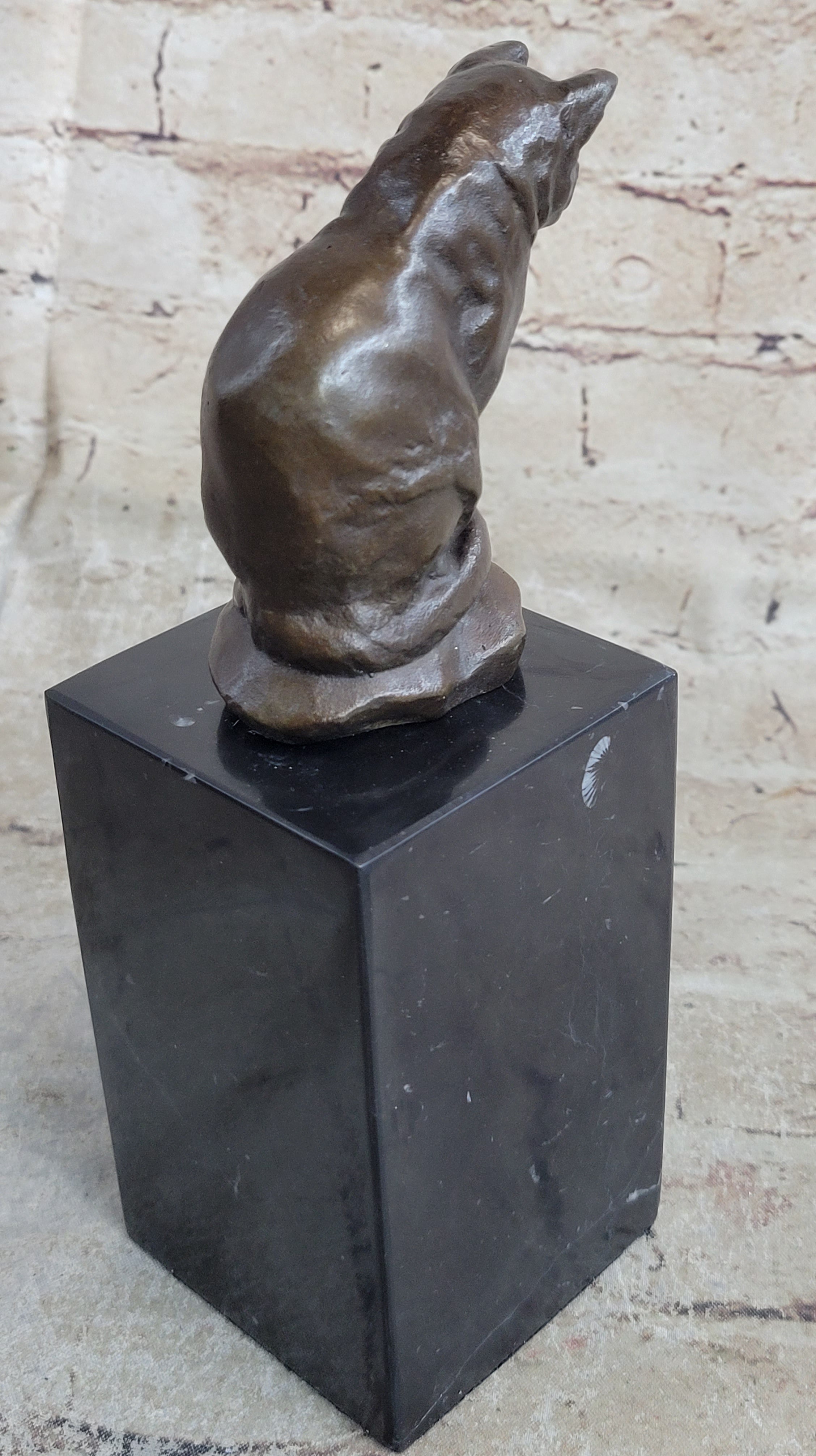 Signed Original House Cat Hot Cast Bronze Sculpture