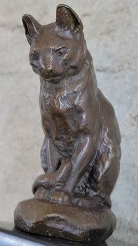 Signed Original House Cat Hot Cast Bronze Sculpture