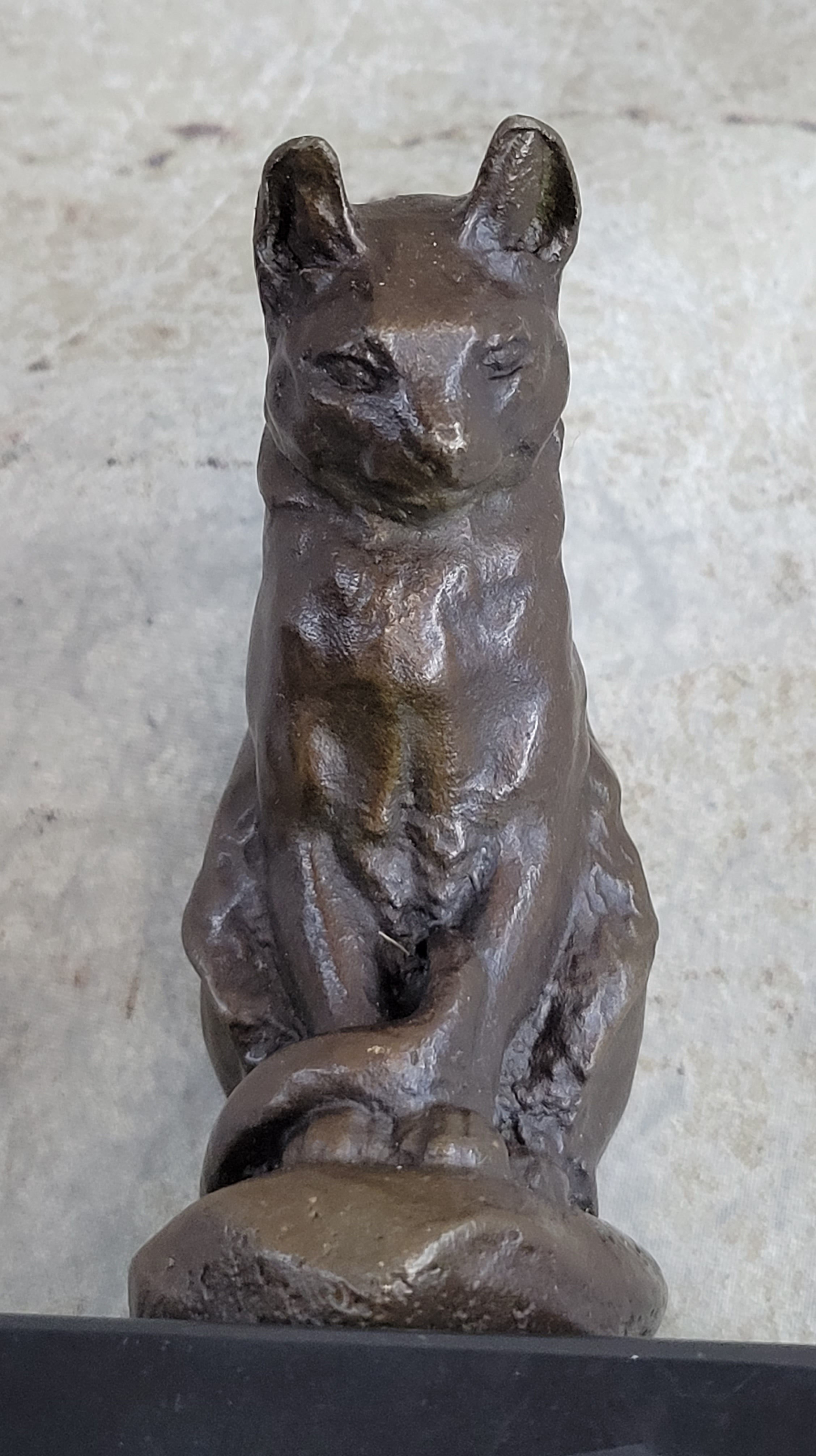 Signed Original House Cat Hot Cast Bronze Sculpture