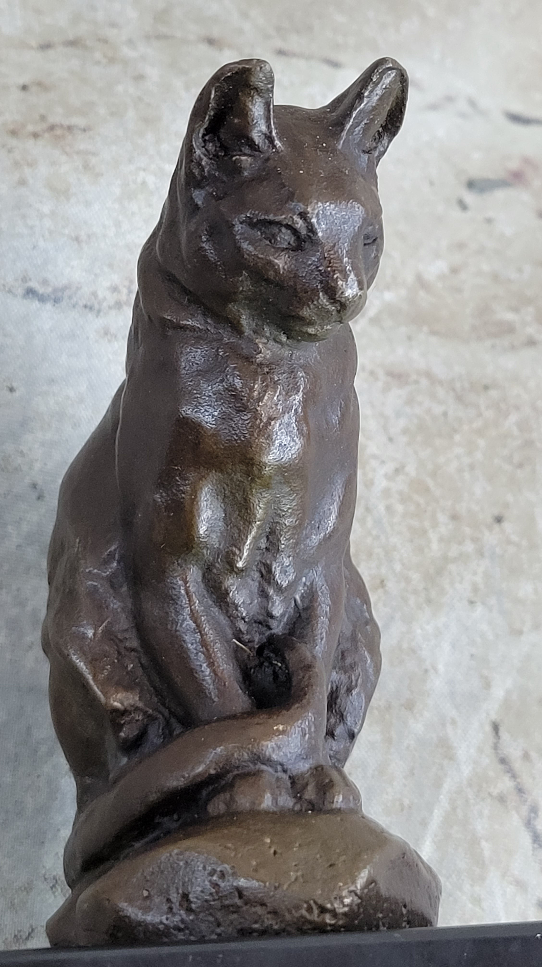 Signed Original House Cat Hot Cast Bronze Sculpture