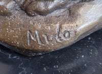 Signed Original House Cat Hot Cast Bronze Sculpture